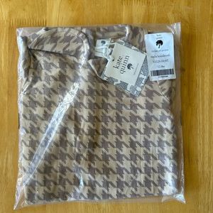 KQ Mocha houndstooth short sleeve peterpan shortie